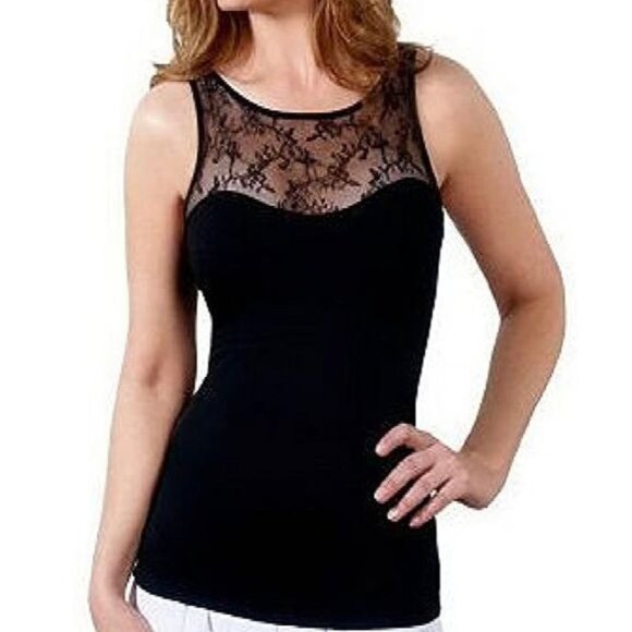 Spanx 1X Black Lace Cami Sleeveless Shaping Camisole - Picture 5 of 5